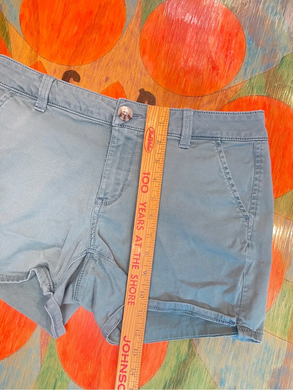So Good For Life Size 7 Women Green Blue Chino Shorts Cotton Lyocell Spandex - Picture 5 of 6